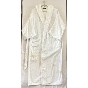 Vintage Christian Dior Monsieur Bathrobe Hood White One Size Long Tie Close